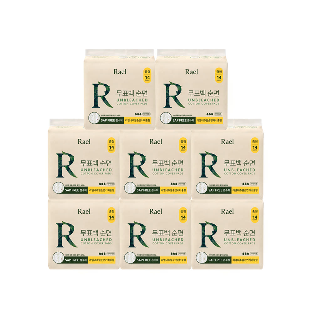 무표백 순면커버 생리대 중형 가격 비교 Rael 무표백 순면커버 생리대 중형
