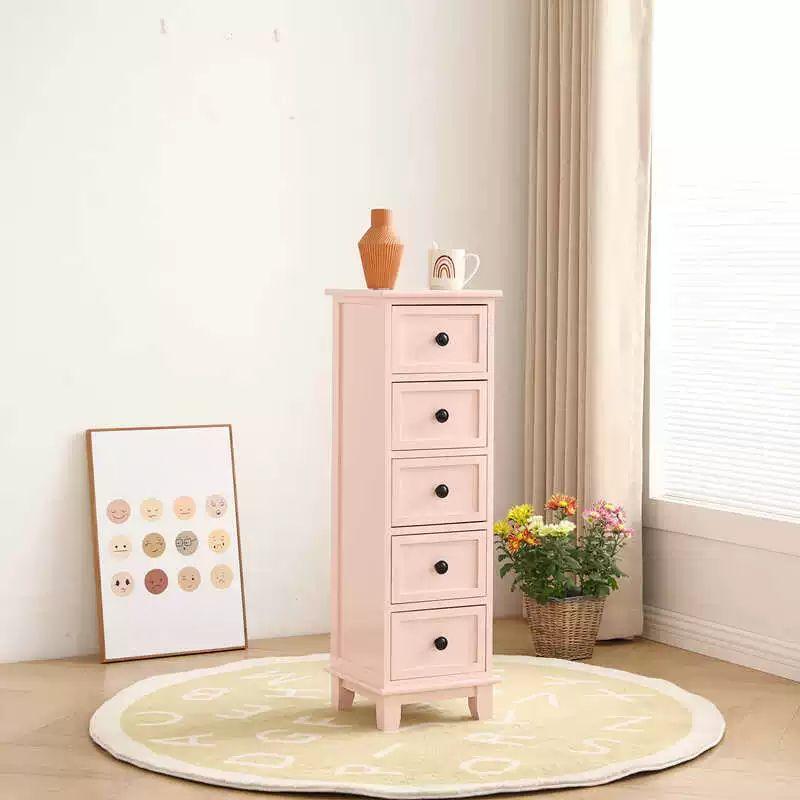 원목 미니 서랍장 30cm 2단 레트로 소형 책상 탁상 핑크 XL 30 x 30x114 완전 조립 완료 - 상세 이미지 5