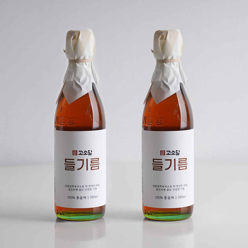 침전물없는깨끗한 고소담 통들깨100% 들기름 350ml 2병 선물세트 답례품 들깨 들기름 - 상세 이미지 2