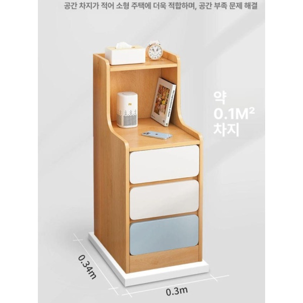 초슬림 공간활용 30cm 틈새 다용도 서랍장 부엌 베란다 조립식 슬림 협탁 3단 서랍 연꽃화이트 조립 필요 연꽃화이트 2단 조립 필요 - 상세 이미지 5