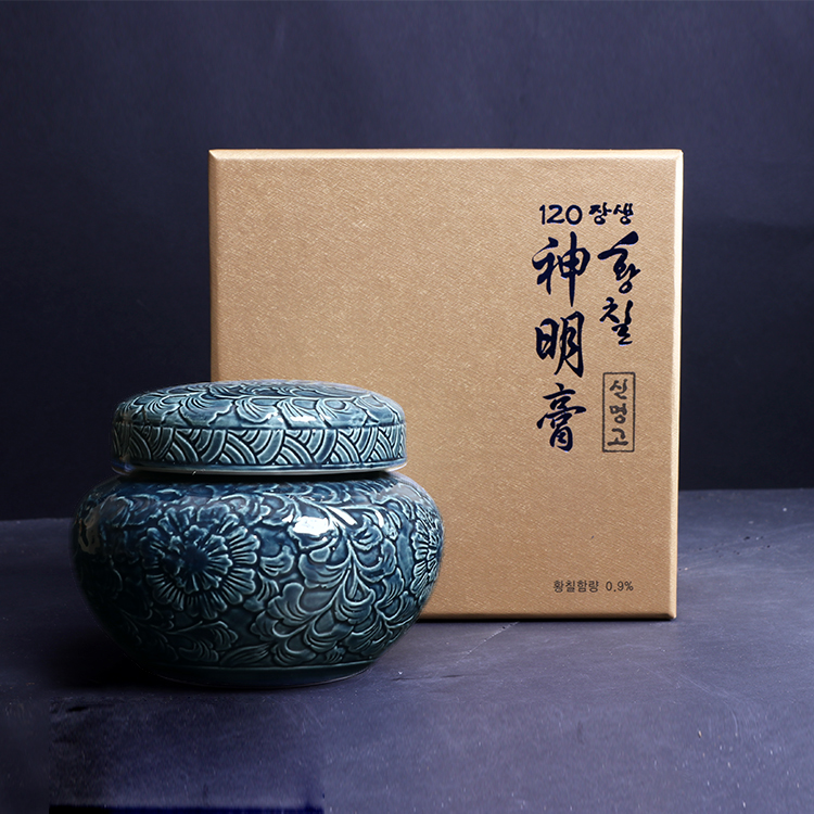 [황칠가] 120장생  황칠신명고(500g)- 전통발효진액, 도자기 - 상품 이미지