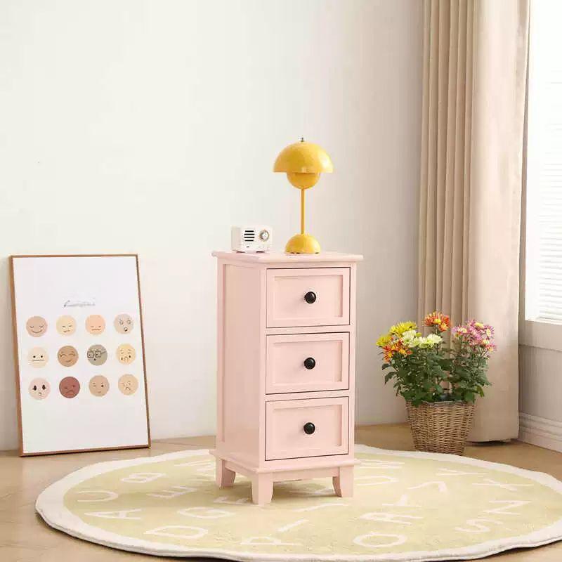 원목 미니 서랍장 30cm 2단 레트로 소형 책상 탁상 핑크 XL 30 x 30x114 완전 조립 완료 - 상세 이미지 3