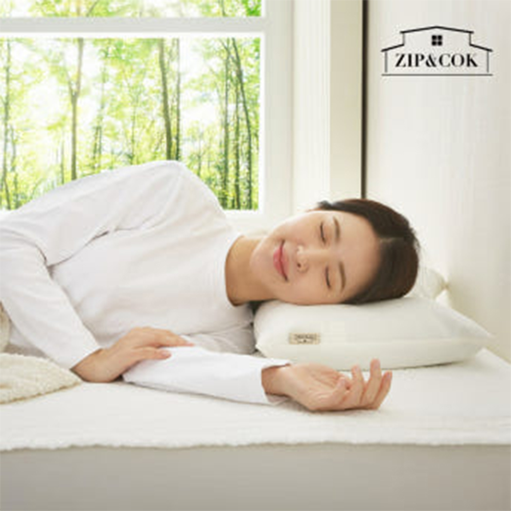 집앤콕 빨아쓰는 경추베개 목디스크 일자목 거북목  옆으로도 편한 베개 아이보리, Free