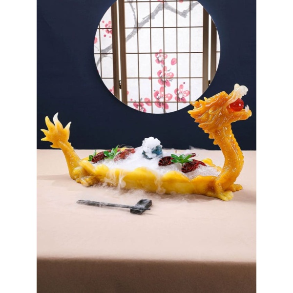 프리미엄 일식집 오마카세 초밥 사시미 회접시 보트 플레이팅 잎사귀 스타일 옐로우 칭위 용선 소형 - 상세 이미지 2