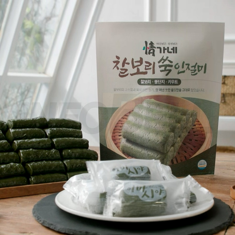 정가네 찰보리 쑥 인절미 50개 콩고물 카무트 쑥떡 인절미떡 상품 이미지