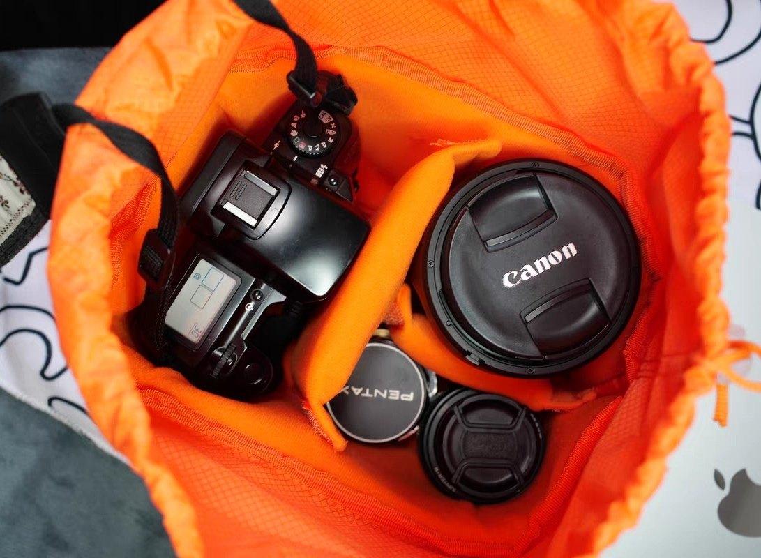 가방 캠코더가방 여행용 미러리스 DSLR 쿠션칸막이 블루 두꺼운 로프 스트랩 포함 - 상세 이미지 2