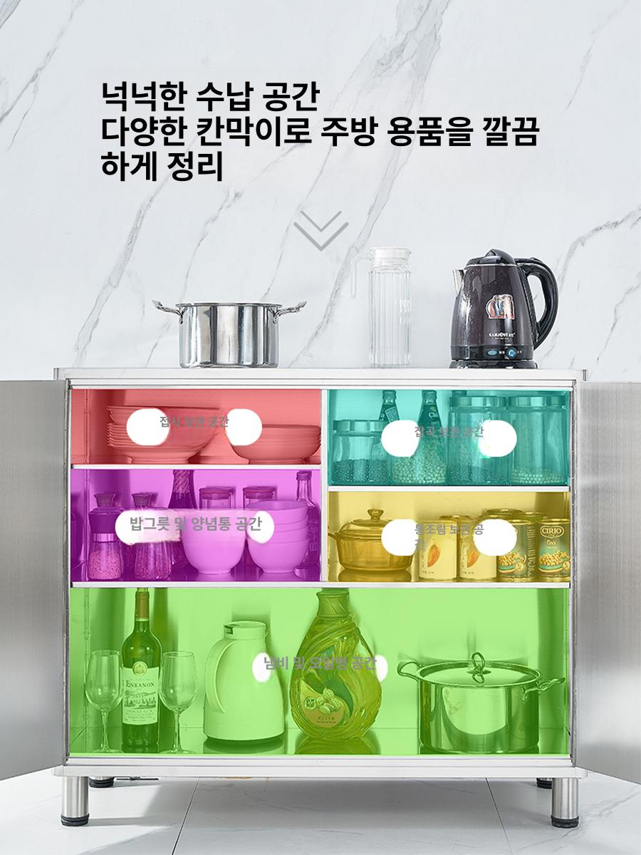 주방 수납장 벽걸이 수납 틈새장 상부장 주방선반장 깊은 길이 90x높이 86x두께 다리 양문 - 상세 이미지 3