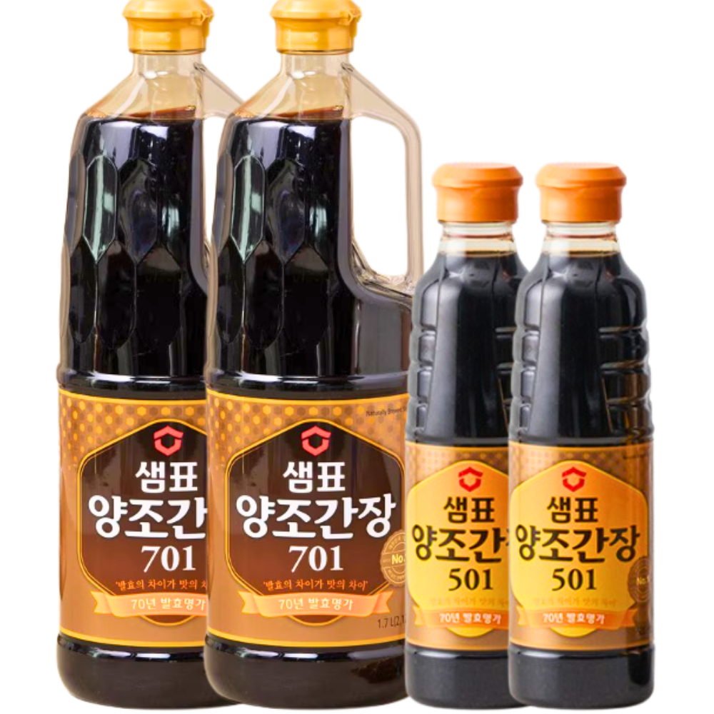 샘표 양조간장701 1.7L x2개 + 양조간장 501 500ml x2개 - 상품 이미지