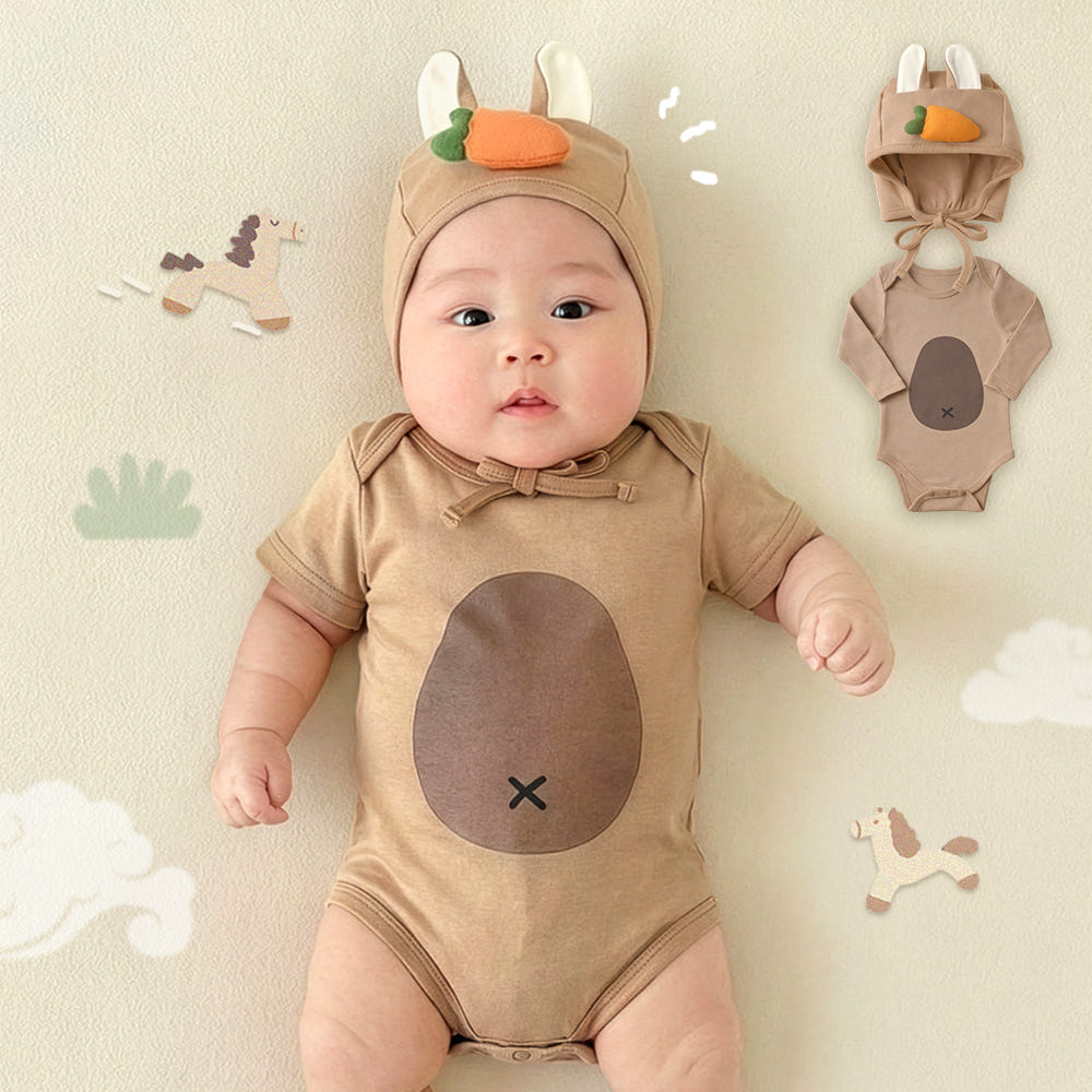이키 이키 신생아 아기옷 당근말 바디수트 2종
