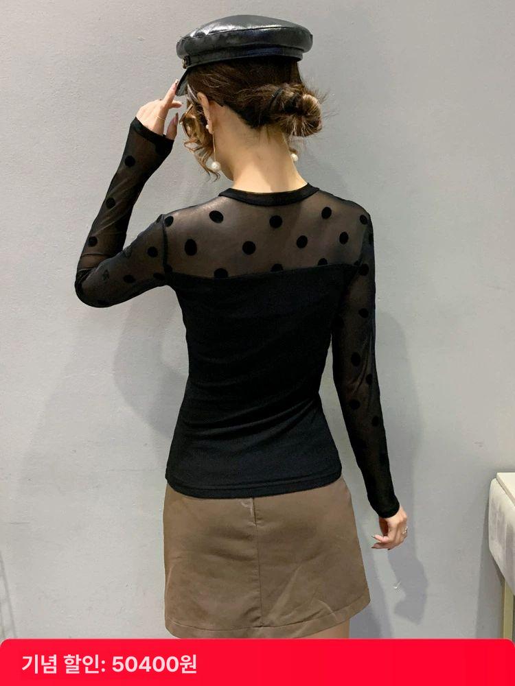 사교댄스복 긴팔 스포츠 라틴 줌바 공연복 방송 라인 댄스의상 폴카닷 L 50-55kg - 상세 이미지 5