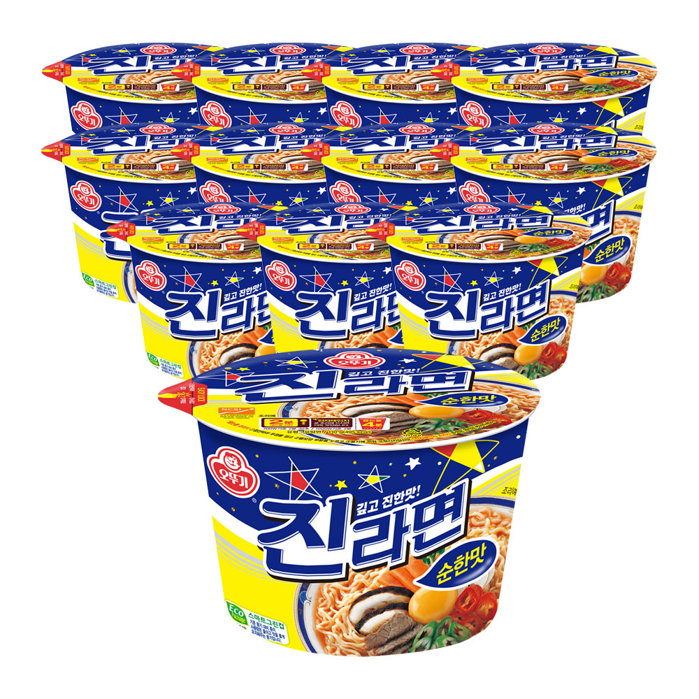 오뚜기 진라면 순한맛 큰컵라면 110g, 12개 이미지