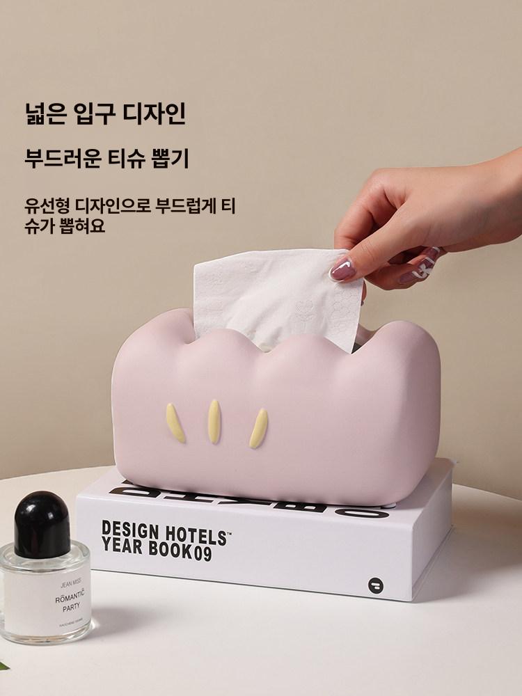 클라우드 티슈박스 세라믹 휴지케이스 구름 디자인 거실 식탁 인테리어 소품 휴지통 - 상세 이미지 3