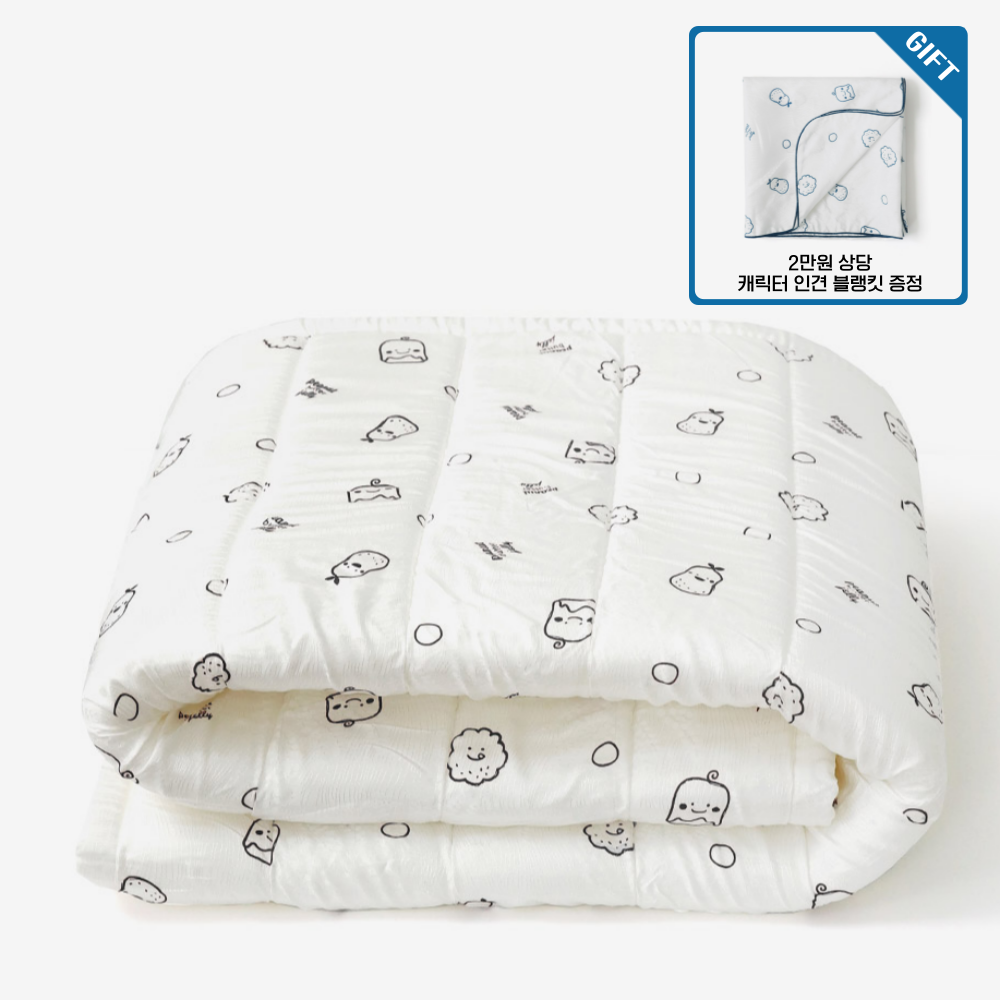 피넛버터젤리 캐릭터 인견 논슬립 쿨매트 3D 에어매쉬 국산 90x140 인견 블랭킷 포함