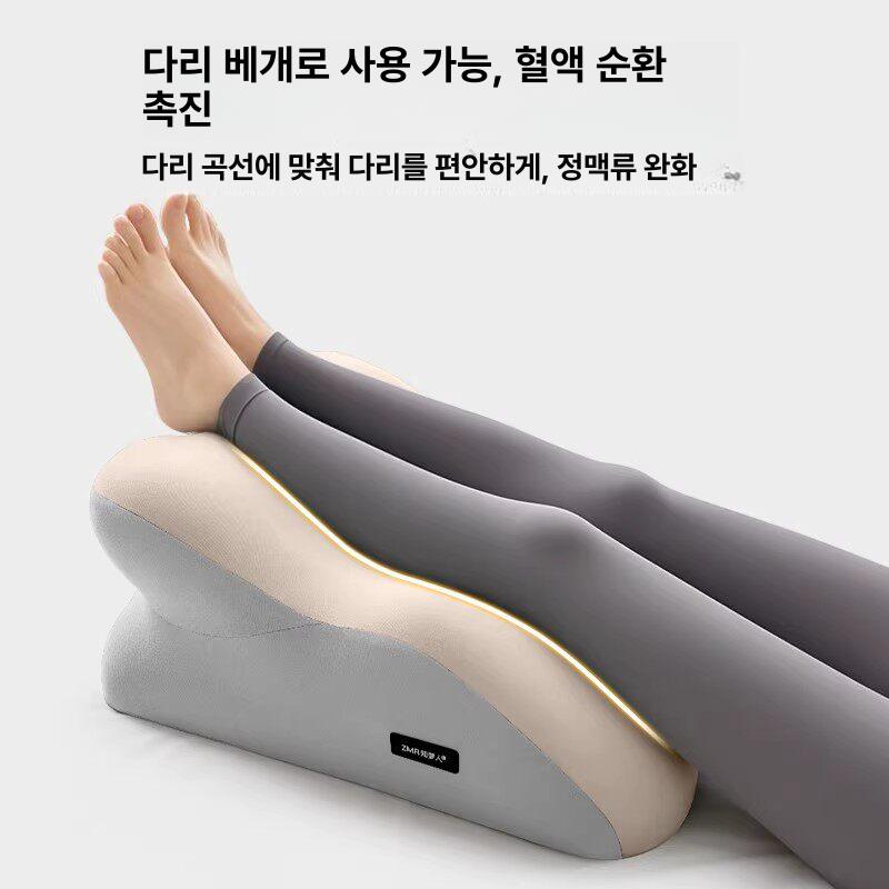 대형 메모리폼 등받이쿠션 인체공학적 요추 목어깨 지지 머리받침 독서용 롱타입 베이지 그레이 - 상세 이미지 5