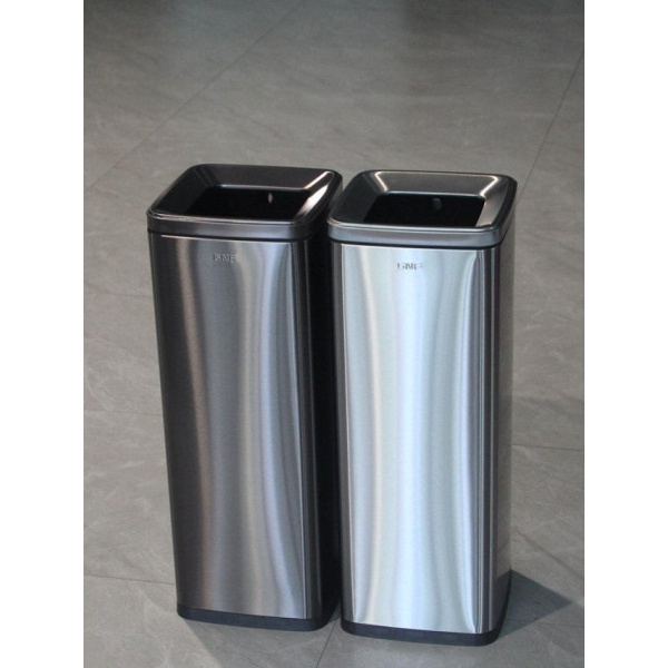 프리미엄 스테인리스 30L 카페 휴지통 오픈형 블랙골드 20L 대용량 쓰레기통 32 x 26x48cm 15L 실버 32 x 26x39cm - 상세 이미지 5