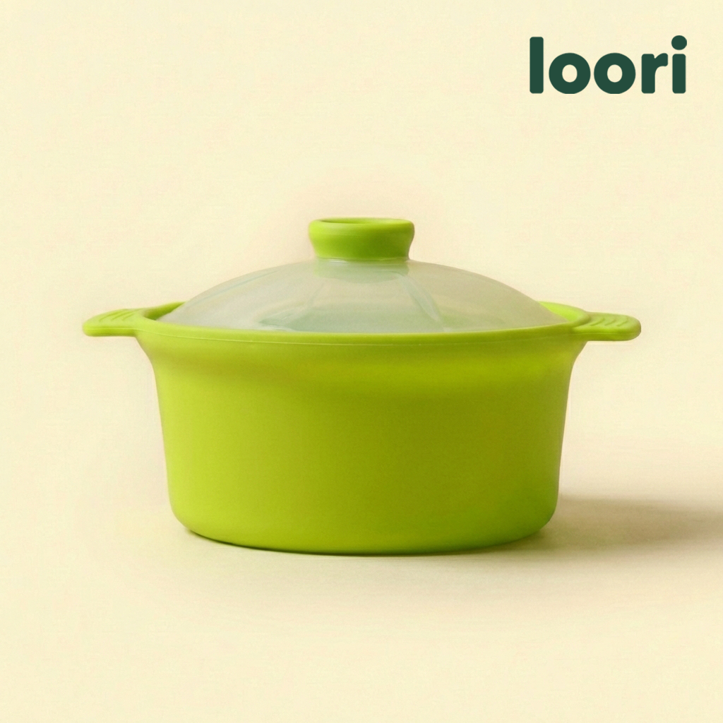 국산 실리콘 전자레인지 찜기 0.8L, 그린 - 상품 이미지