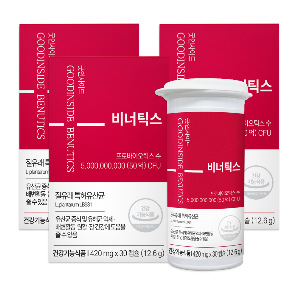 비너틱스 유산균 질유산균 프로바이오틱스 30캡슐, 3개 제품 이미지