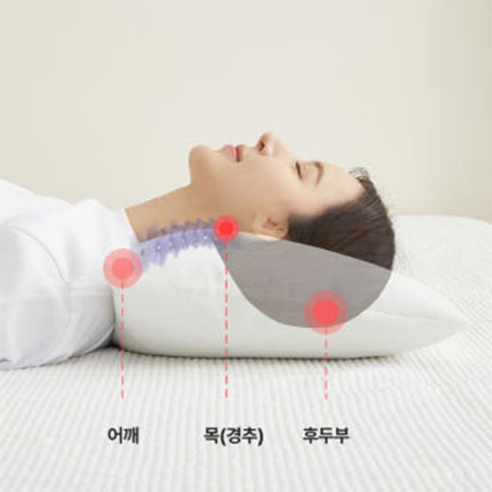 집앤콕 빨아쓰는 경추베개 목디스크 일자목 거북목  옆으로도 편한 베개 아이보리, Free