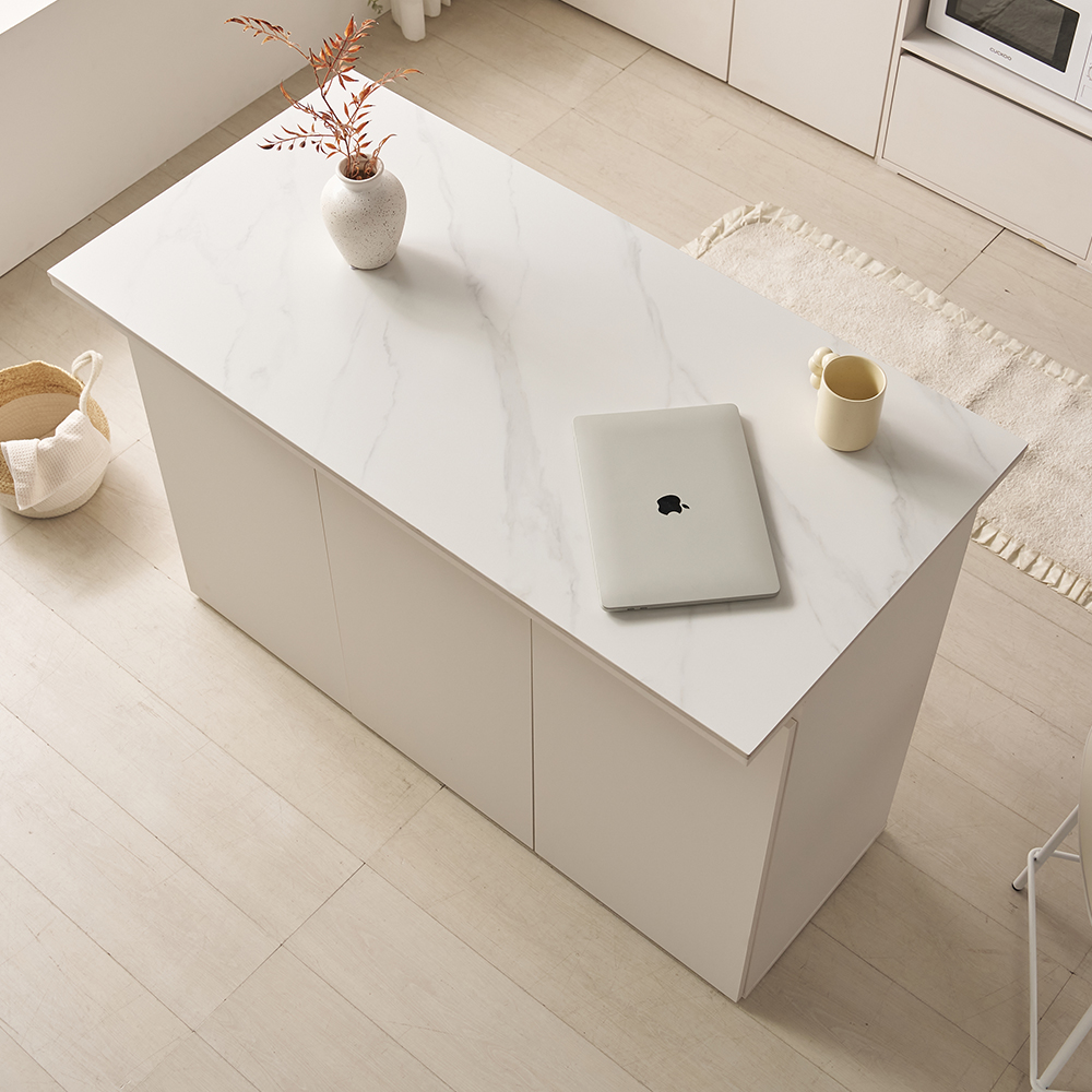 오르세 세라믹 아일랜드식탁 하이 테이블 주방 맘마존 보조 조리대 홈바 1200mm, 화이트