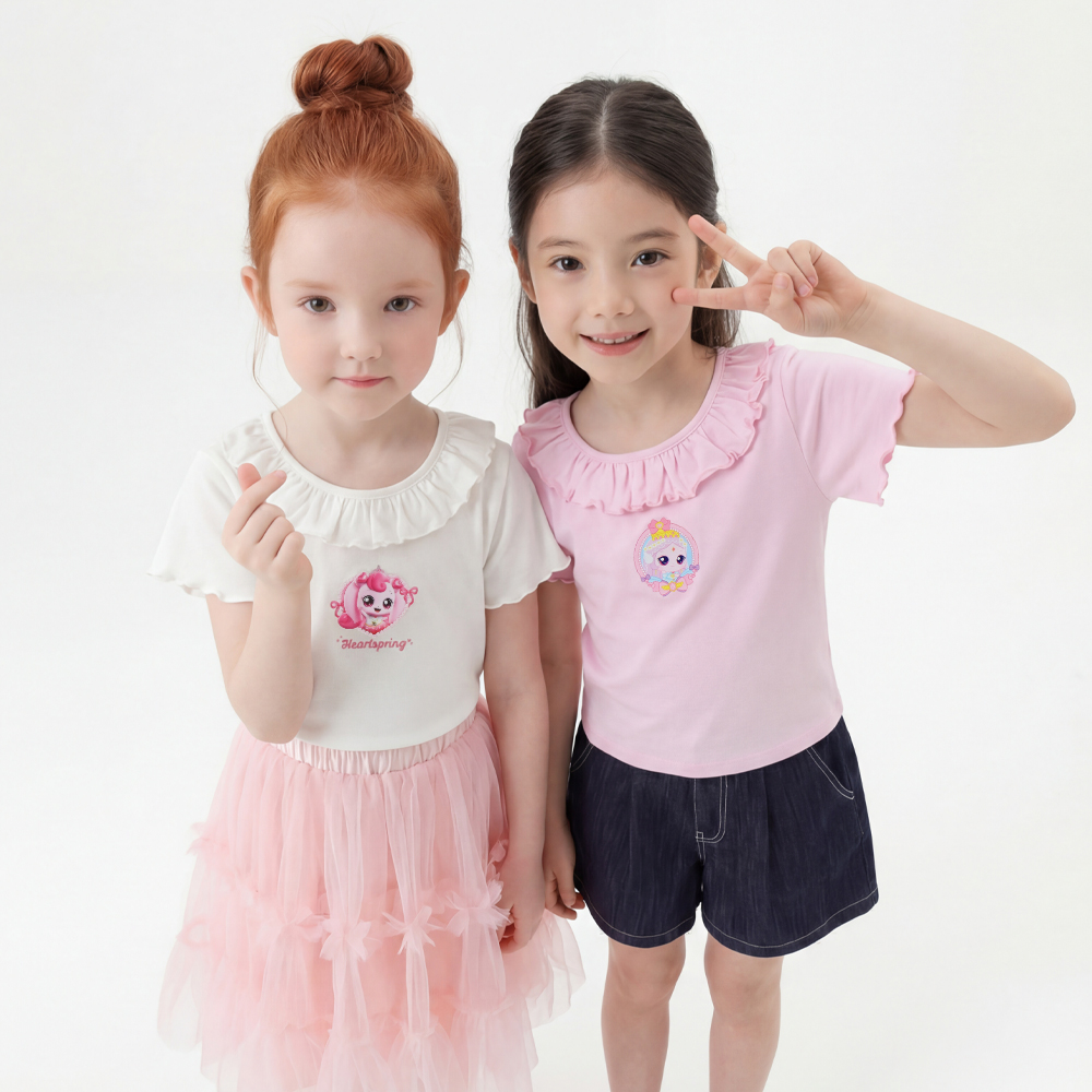 티니핑 여아 여름 5부 반팔티 유아 초등 아동 키즈티셔츠 다이아나핑 - 상세 이미지 4