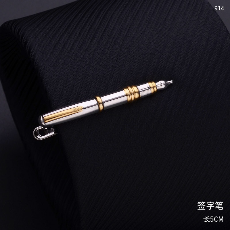 넥타이핀 비즈니스 창조적인 고급 메탈 은색 날개모양 깃털 디테일 남성용 정장 볼펜 914 - 상품 이미지