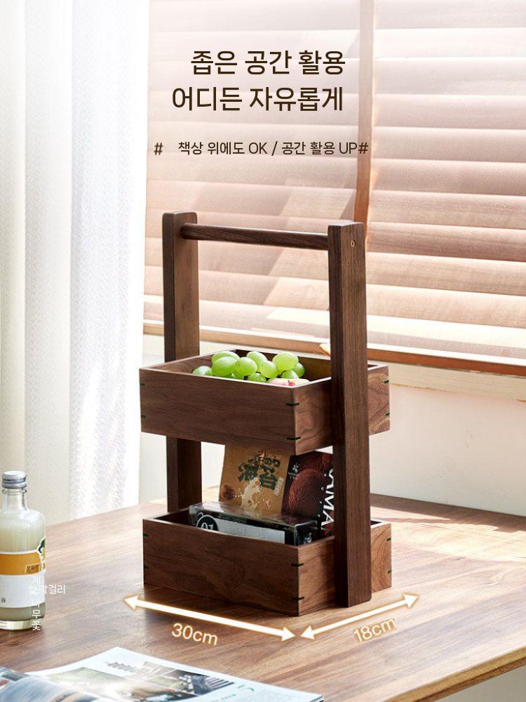 원목 선반장 스탠드 틈새 수납 정리함 - 상세 이미지 3
