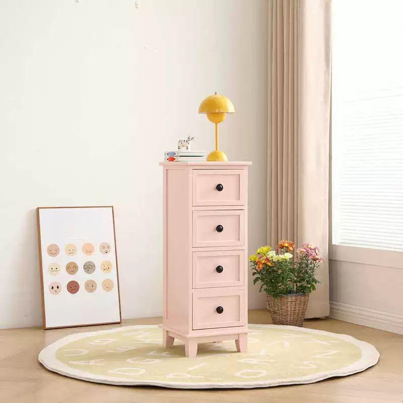 원목 미니 서랍장 30cm 2단 레트로 소형 책상 탁상 핑크 XL 30 x 30x114 완전 조립 완료 - 상세 이미지 4