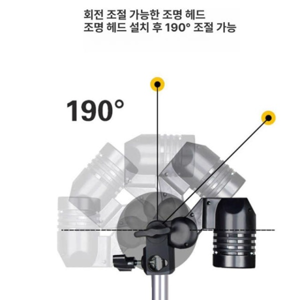 전문 방송촬영 조명 음식사진 개인방송 데스크탑 0.5m 스탠드 A 185W 전구 색온도조절 - 상세 이미지 3