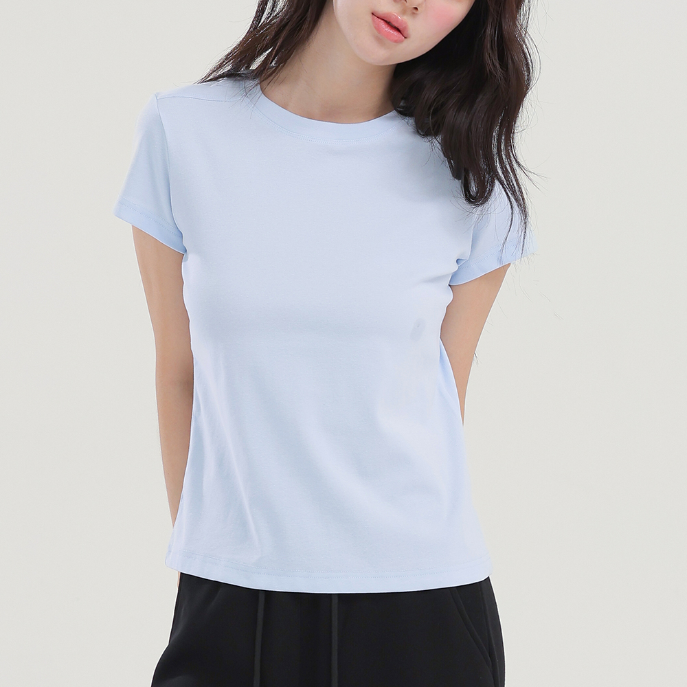 여성 탄탄한 면티 반팔 기본 레이어드 티셔츠 이너티 2XL - 상세 이미지 2