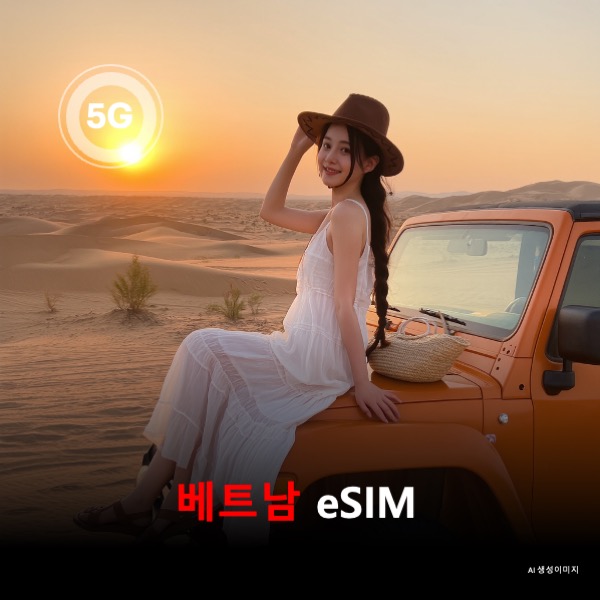[통큰무제한] 베트남 이심 eSIM 데이터 전용 매일 5Gbyte 초고속 이후 1Mbps 고속 무제한 이심통 - 상품 이미지
