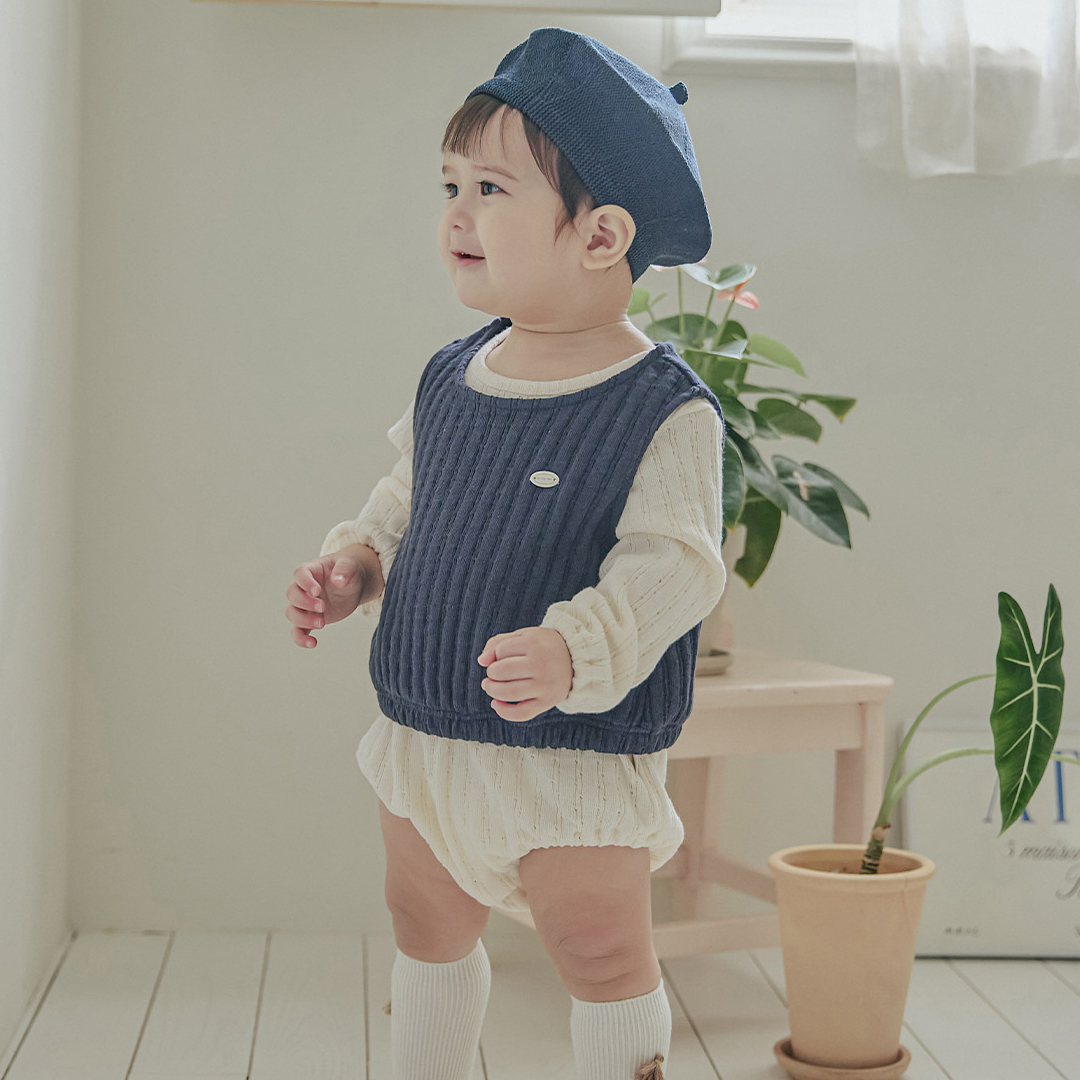 남아 백일 돌잔치 촬영의상 외출복 브리 바디슈트 크림 이미지 7