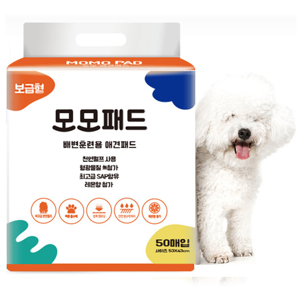 모모 배변패드 배변패드 소형 (레몬향) 50매 - 상품 이미지