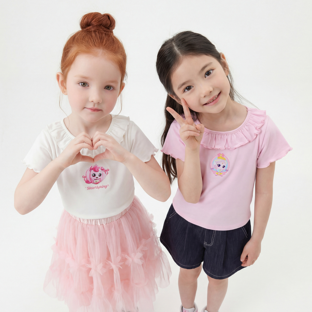 티니핑 여아 여름 5부 반팔티 유아 초등 아동 키즈티셔츠 다이아나핑 - 상세 이미지 2