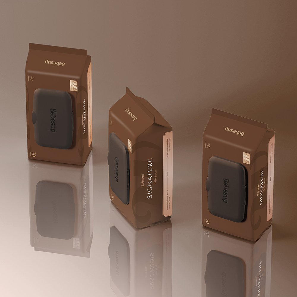 베베숲 시그니처 위드 브라운 안전한 아기물티슈 70매 캡형 10+10팩