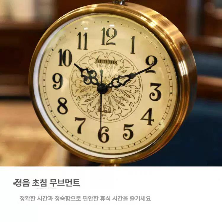 유럽 탁상 시계 럭셔리 무소음 엔틱 빈티지 감성 레트로 거실 테이블 모던 선물 - 상세 이미지 5