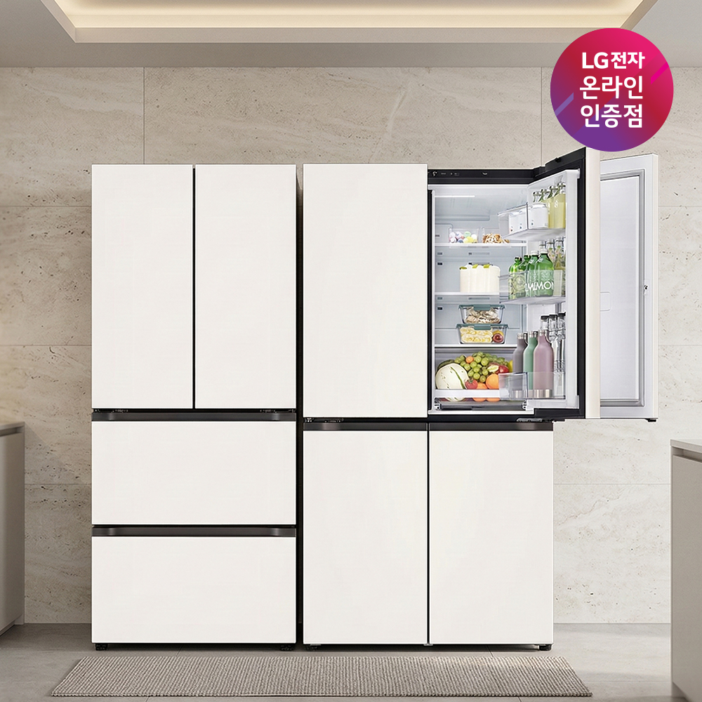 LG 디오스 AI 오브제컬렉션 매직스페이스 냉장고 + LG 디오스 김치톡톡 세트 (T876MEE111 + Z408MEEF23) - 상품 이미지