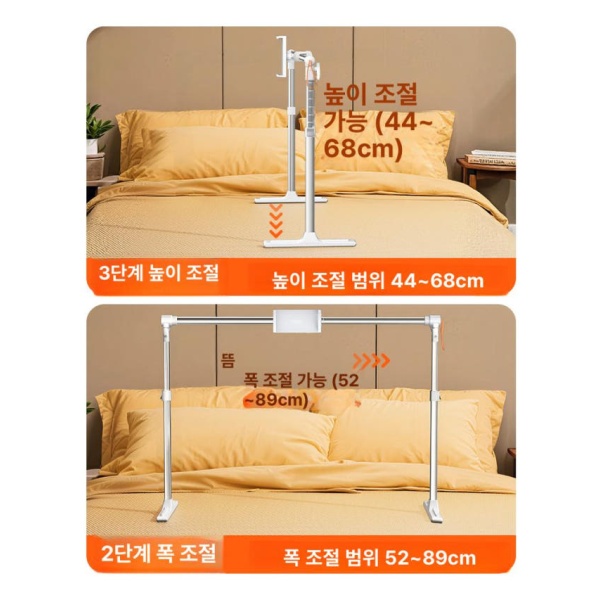 최강 누워서 핸드폰 거치대 침대 책상 탁상용 태블릿 이중 기기 자석 휴대폰자석 + 태블릿자석 단일 기기 휴대폰클립1개 - 상세 이미지 3