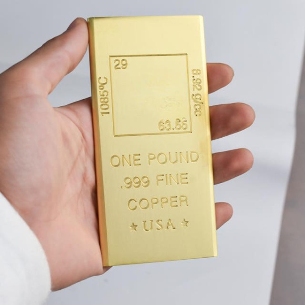 고순도 선물용 구리바 1kg 주괴 모양 순도 99.9 금괴 신모델 1000g 퍼플코퍼 130 x 63x6mm 약405 - 상세 이미지 2