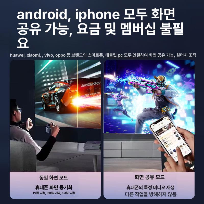 신형 초고화질 미니 4K 빔프로젝터 휴대용 8K 스마트 스마트 자동 초점 스마트 TV 시스템 미러링 기본구성 - 상세 이미지 5