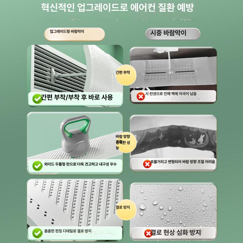 천장형 에어컨 바람막이 180도 풍향조절 직풍방지 시스템 에어컨 커버 86cm 기본형 - 상세 이미지 2