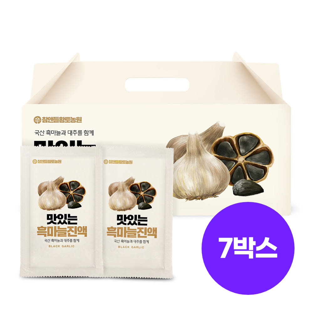 [국산100%] 참앤들황토농원 맛있는 흑마늘진액 70ml 30포, 7개 - 상품 이미지