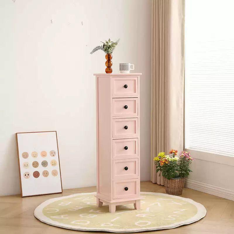 원목 미니 서랍장 30cm 2단 레트로 소형 책상 탁상 핑크 XL 30 x 30x114 완전 조립 완료 - 상품 이미지