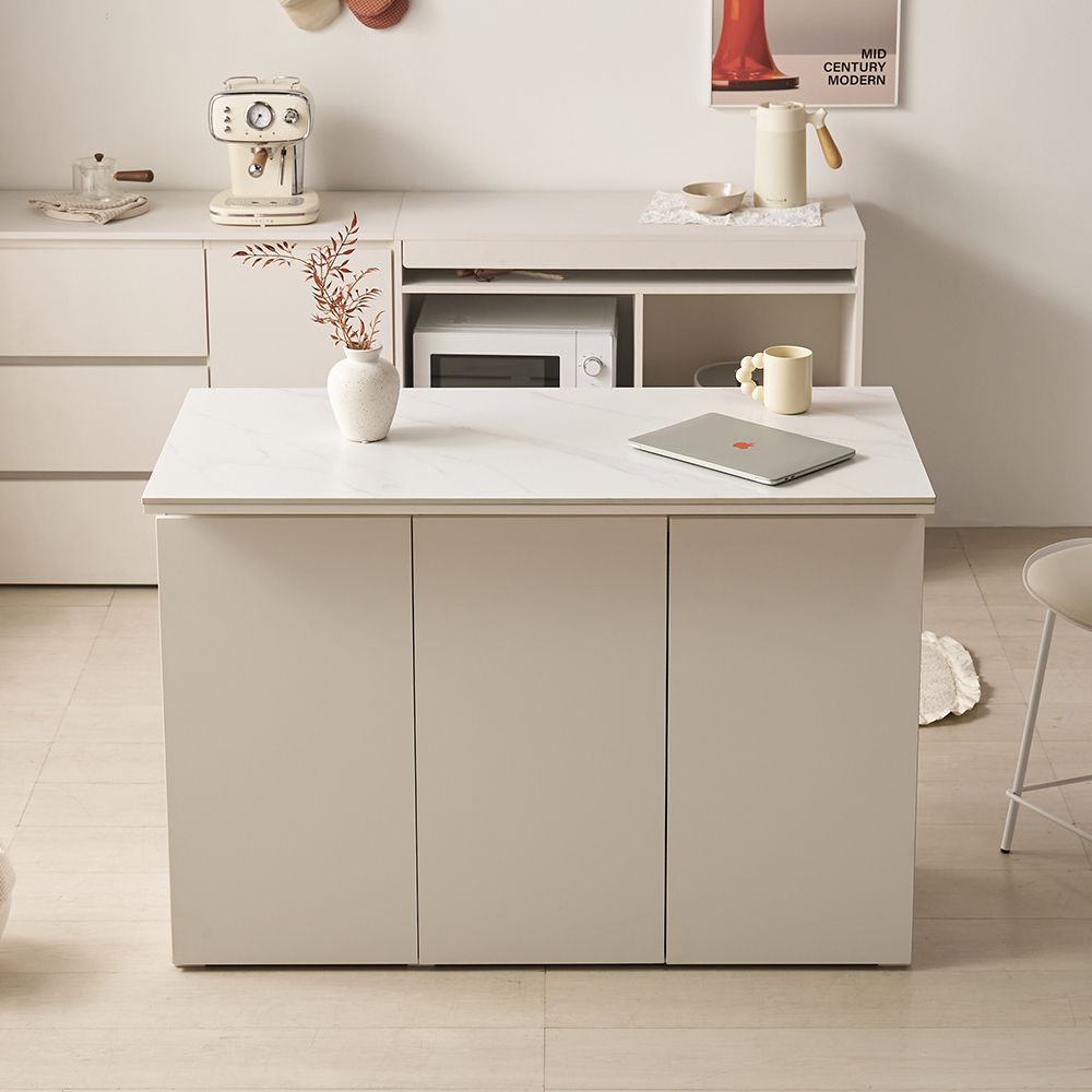 오르세 세라믹 아일랜드식탁 하이 테이블 주방 맘마존 보조 조리대 홈바 1200mm, 화이트