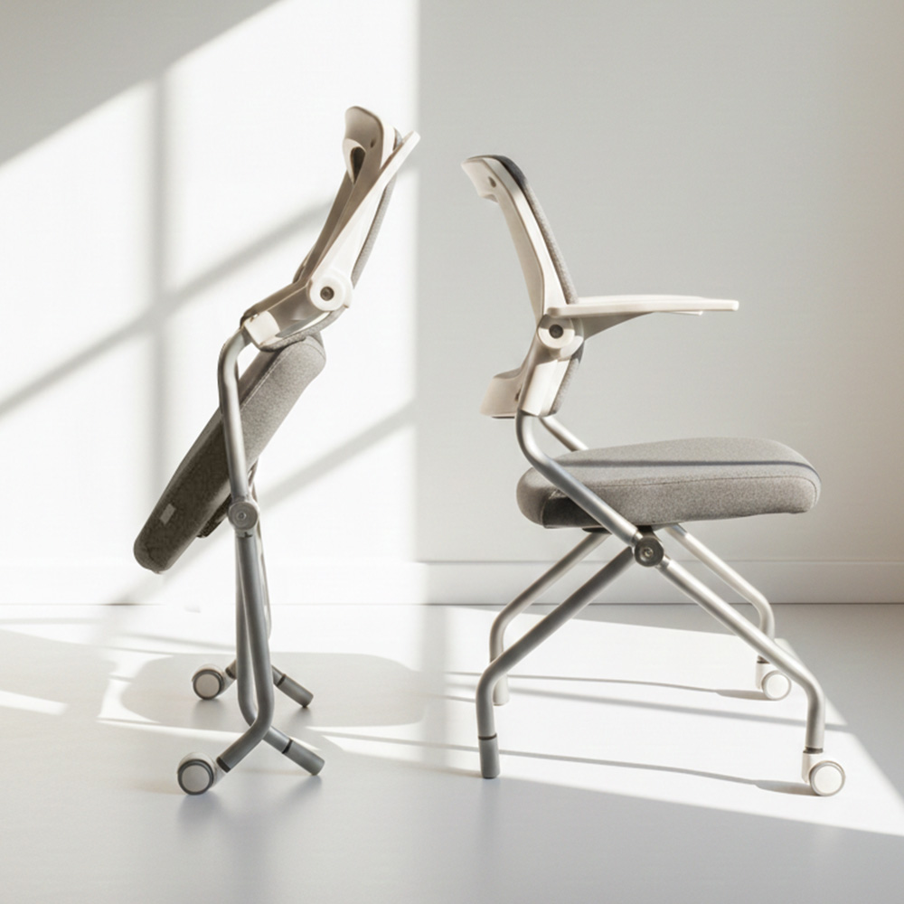 뷰티즈체어 접이식 학생 공부 바퀴없는 책상 의자 회의용 서울대 틸팅 조절, 3.W 라베