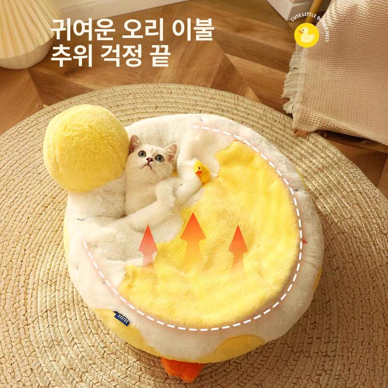 침낭 이불 강아지 고양이 애견 도넛 보온 오리털 숨숨집 도넛 스위밍 덕 - 상세 이미지 2