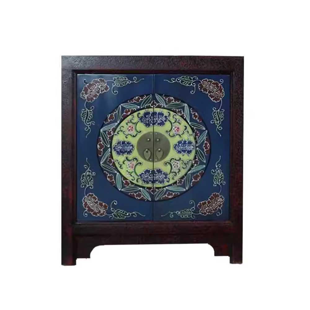자개 가구 전통 자개장 수납장 화초장 서랍장 전통장 40x32x60cm 레드 버터플라이 패턴 - 상품 이미지