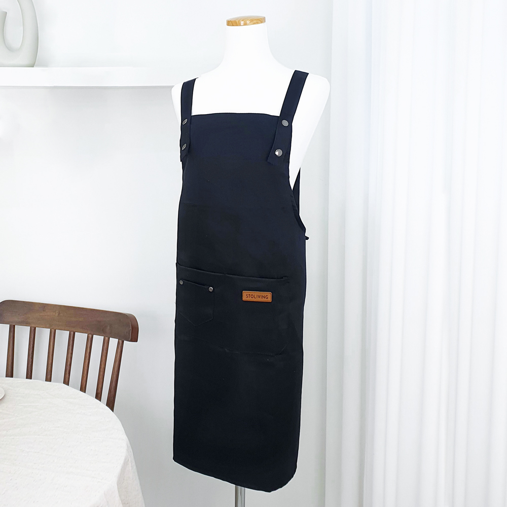 스토리빙 카페 앞치마 업소용 H형 방수 블랙, 공용