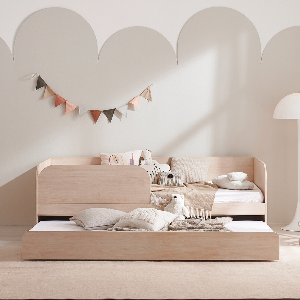 장인가구 뉴피터 E0등급 저상형 슬라이딩 분리형 낮은 2층침대 싱글 침대 프레임+가드포함