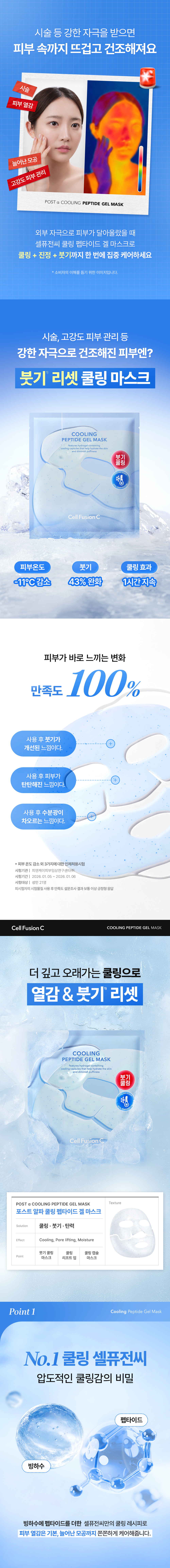 cellfusionc cooling peptides sheet mask