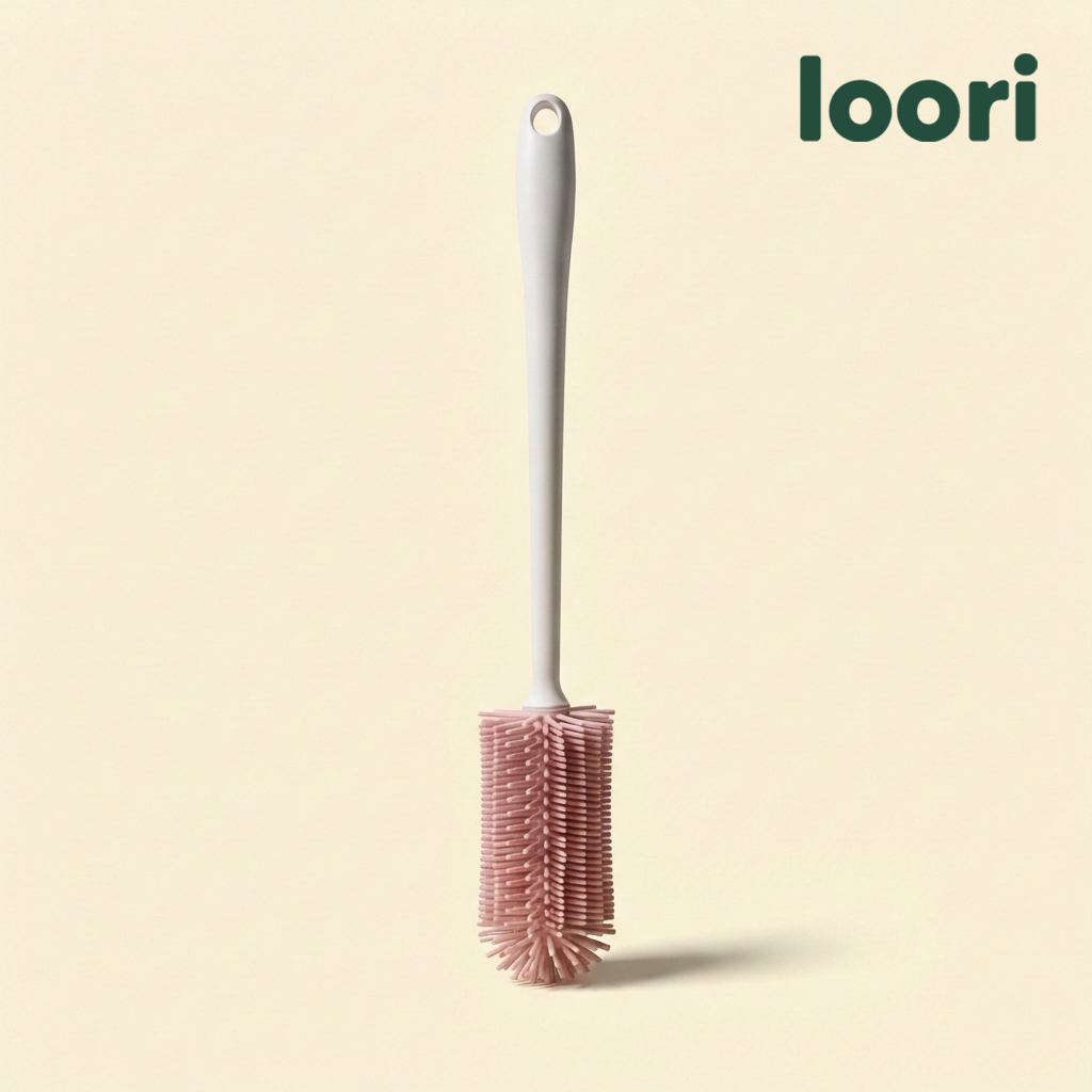 국산 실리콘 병솔 젖병 텀블러 세척 솔 L(대형), 핑크 - 상품 이미지